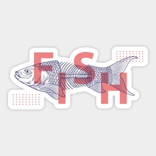 Fish bone illustration Sticker